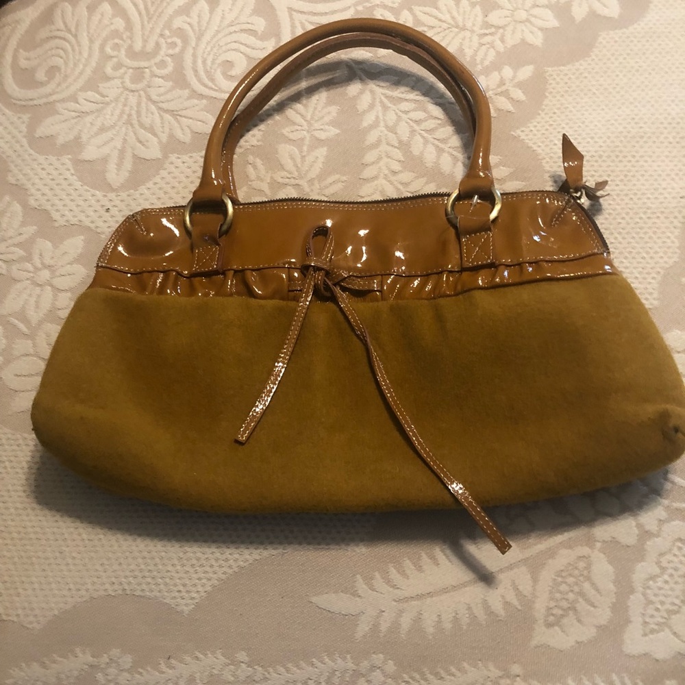 Sophia C leather /wool baguette